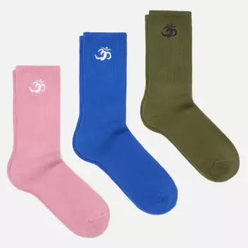 Комплект носков maharishi Om Temple Embroidered Sport 3-Pack, цвет комбинированный, размер 41-45 EU