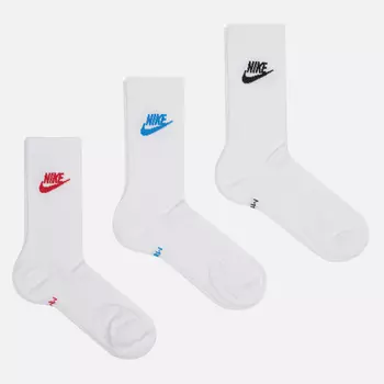 Комплект носков Nike 3-Pack Everyday Essential Crew, цвет белый, размер 38-42 EU