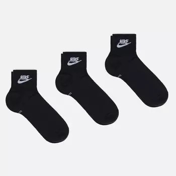 Комплект носков Nike 3-Pack Everyday Essential Ankle, цвет чёрный, размер 42-46 EU