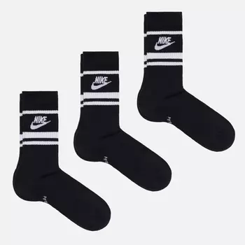 Комплект носков Nike 3-Pack Everyday Essential Crew, цвет чёрный, размер 42-46 EU
