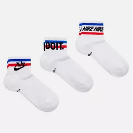 Комплект носков Nike 3-Pack Everyday Essential Ankle, цвет белый, размер 38-42 EU