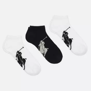 Комплект носков Polo Ralph Lauren Big Pony Low 3-Pack, цвет белый, размер 40-46 EU