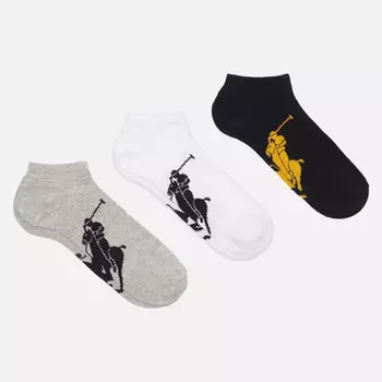 Комплект носков Polo Ralph Lauren Big Pony Low 3-Pack, цвет комбинированный, размер 40-46 EU