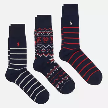 Комплект носков Polo Ralph Lauren Downhill Skiing Crew Gift Box 3-Pack, цвет комбинированный, размер 42-46 EU