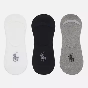 Комплект носков Polo Ralph Lauren Lightweight Liner No-Show 3-Pack, цвет комбинированный, размер 40-46 EU