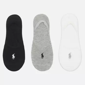 Комплект носков Polo Ralph Lauren Sneaker Liner 3-Pack, цвет комбинированный, размер 35-40 EU