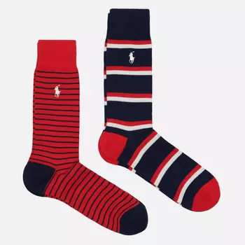 Комплект носков Polo Ralph Lauren Striped Cotton Blend Trouser 2-Pack, цвет комбинированный, размер 40-46 EU