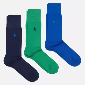Комплект носков Polo Ralph Lauren Supersoft Crew 3-Pack, цвет комбинированный, размер 43-46 EU