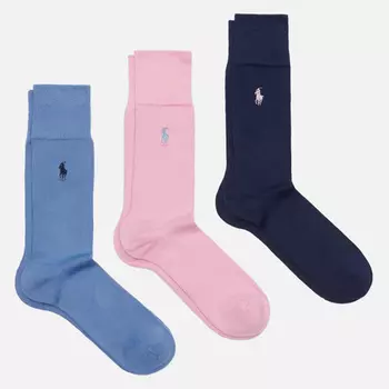 Комплект носков Polo Ralph Lauren Supersoft Crew 3-Pack, цвет комбинированный, размер 43-46 EU