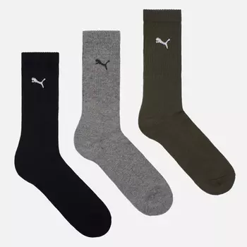 Комплект носков Puma 3-Pack Crew, цвет комбинированный, размер 43-46 EU