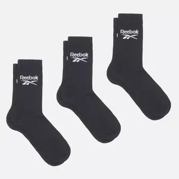 Комплект носков Reebok Crew BL 3-Pack, цвет чёрный, размер 40-42 EU