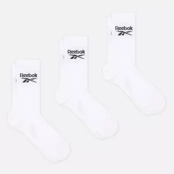 Комплект носков Reebok Crew BL 3-Pack, цвет белый, размер 43-45 EU