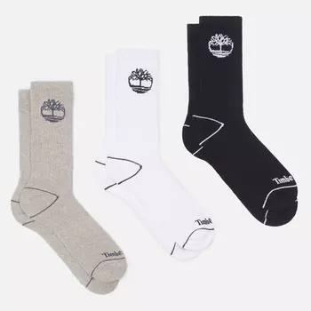Комплект носков Timberland 3-Pack Bowden Crew Tree Logo, цвет комбинированный, размер 39-43 EU