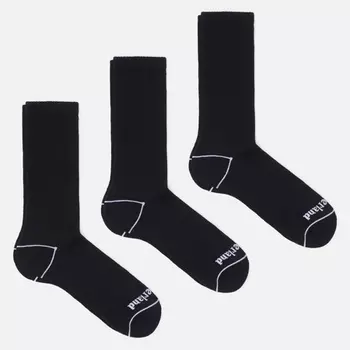 Комплект носков Timberland Bowden Full Cushion Crew 3-Pack, цвет чёрный, размер 40-43 EU