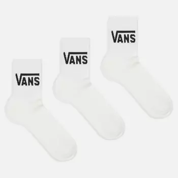 Комплект носков Vans Classic Half Crew 3-Pack, цвет белый, размер 38.5-42 EU