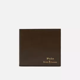 Кошелек Polo Ralph Lauren Gold Polo Pony Bill Fold Coin Smooth Leather, цвет коричневый
