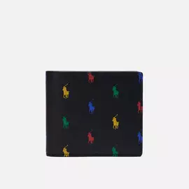 Кошелек Polo Ralph Lauren Multicolor Pony Smooth Leather Billfold, цвет чёрный