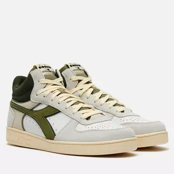 Кроссовки Diadora Magic Basket Demi Cut Suede Leather, цвет зелёный, размер 45 EU