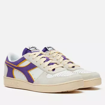 Кроссовки Diadora Magic Basket Low Suede Leather, цвет белый, размер 46 EU