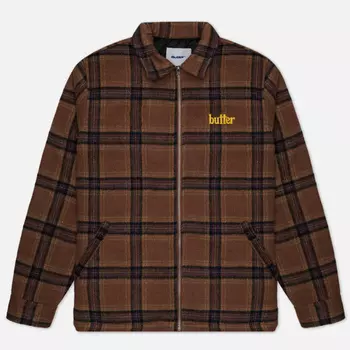 Мужская демисезонная куртка Butter Goods Plaid Flannel Insulated Overshirt, цвет коричневый, размер XXL