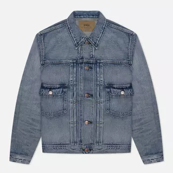 Мужская джинсовая куртка Edwin Kurabo Recycle Denim Red Selvage 14 Oz, цвет голубой, размер XL