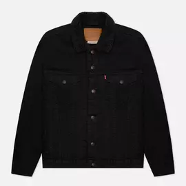 Мужская джинсовая куртка Levi's Type III Sherpa Trucker, цвет чёрный, размер XL