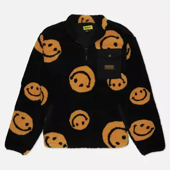 Мужская флисовая куртка MARKET Smiley All Over Print, цвет чёрный, размер XXL