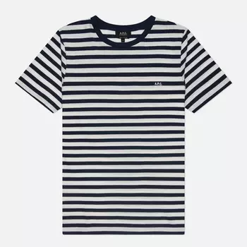 Мужская футболка A.P.C. Standard A.P.C. Brode Raye, цвет синий, размер S