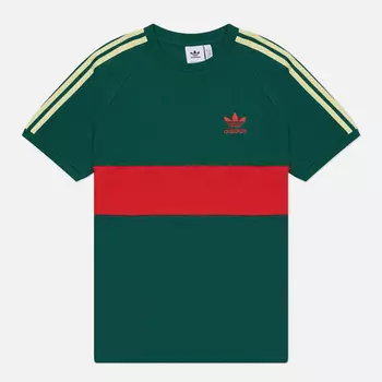 Мужская футболка adidas Originals 3-Stripes Panel, цвет зелёный, размер L