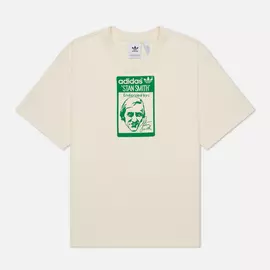 Мужская футболка adidas Originals Stan Smith, цвет бежевый, размер XS