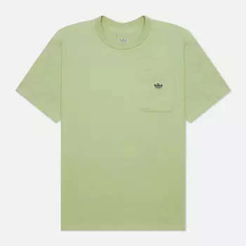 Мужская футболка adidas Skateboarding Heavyweight Shmoofoil Pocket, цвет зелёный, размер XL