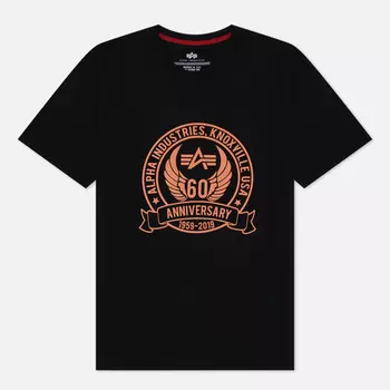 Мужская футболка Alpha Industries 60Th Anniversary, цвет чёрный, размер XL