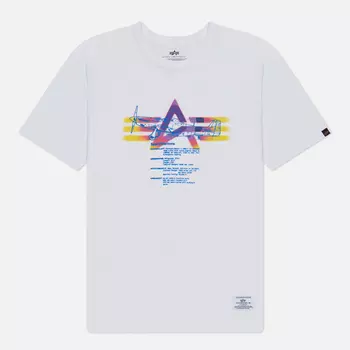 Мужская футболка Alpha Industries Alpha Gradient, цвет белый, размер XXL