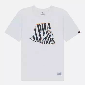 Мужская футболка Alpha Industries Alpha Warped, цвет белый, размер XXL
