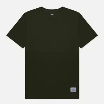 Мужская футболка Alpha Industries Essential Crew Neck, цвет оливковый, размер L