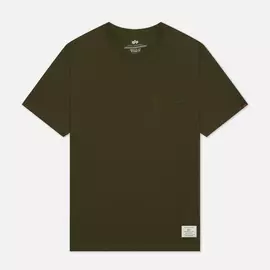 Мужская футболка Alpha Industries Essential Pocket, цвет оливковый, размер M