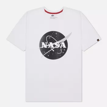Мужская футболка Alpha Industries NASA Logo, цвет белый, размер XXL