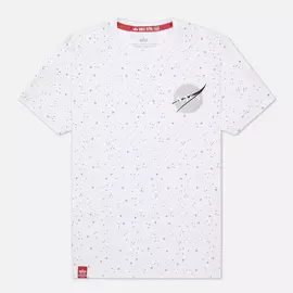 Мужская футболка Alpha Industries NASA Tape, цвет белый, размер M