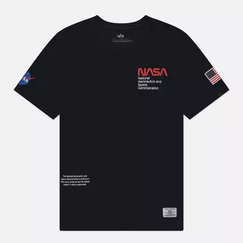 Мужская футболка Alpha Industries NASA Worm Logo Gen II, цвет синий, размер XL