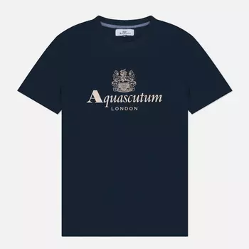 Мужская футболка Aquascutum Active Big Logo, цвет синий, размер XXL