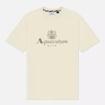 Мужская футболка Aquascutum Big Logo, цвет бежевый, размер M