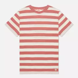 Мужская футболка Armor-Lux Heritage Linen Mix Stripe, цвет розовый, размер XXS
