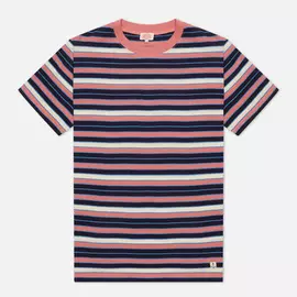 Мужская футболка Armor-Lux Heritage Striped Regular Fit, цвет розовый, размер S