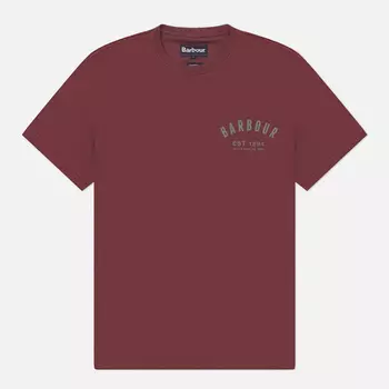 Мужская футболка Barbour Preppy, цвет бордовый, размер S