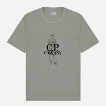 Мужская футболка C.P. Company 1020 Jersey British Sailor Graphic, цвет серый, размер XXL