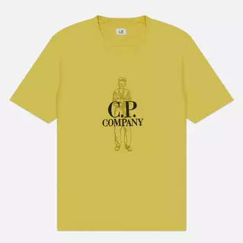 Мужская футболка C.P. Company 1020 Jersey Logo, цвет зелёный, размер S