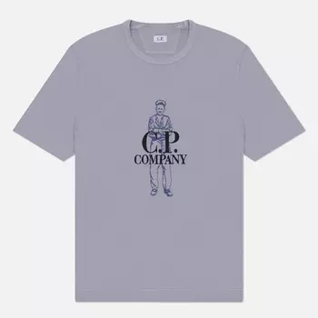 Мужская футболка C.P. Company 1020 Jersey Logo, цвет фиолетовый, размер XXL