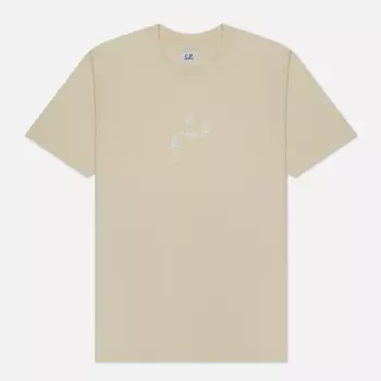 Мужская футболка C.P. Company 30/1 Jersey Relaxed Graphic, цвет бежевый, размер XXL