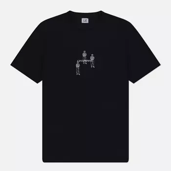 Мужская футболка C.P. Company 30/1 Jersey Relaxed Graphic, цвет чёрный, размер XXXL