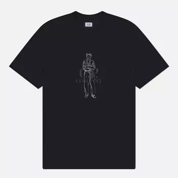 Мужская футболка C.P. Company 30/1 Jersey Printed British Sailor, цвет чёрный, размер XL